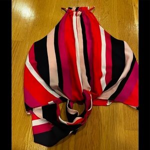Darah Dahl striped multicolored knot front top